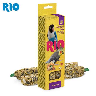 RIO Sticks for parakeets with honey and nuts  ขนมนก สำหรับนกแก้วขนาดเล็ก รสน้ำผึ้งและถั่ว (75g. x 2แท่ง)